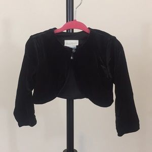 Black Velvet Crop Jacket by Sorbet - Size 2T